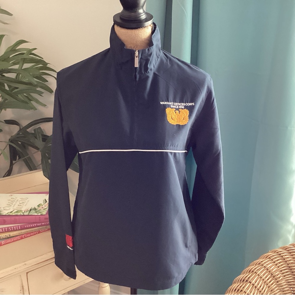National Guard Navy Pullover with Red and Gold Embroidery